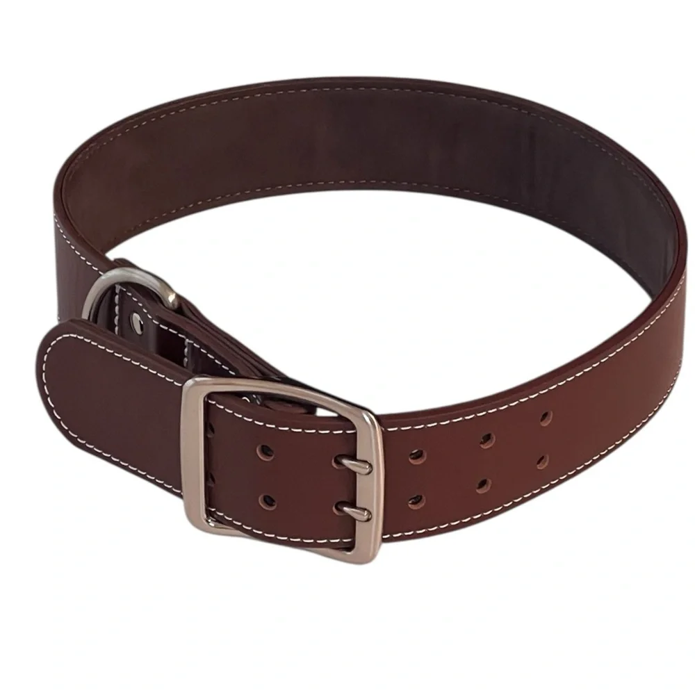YOULY Brown Leather Collar Ideal for Big Dogs, XX-Large/3X-Large -‎ 90 to 140 LB